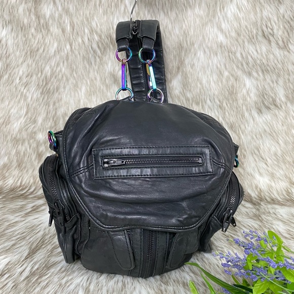 Alexander Wang Handbags - Alexander Wang Black Leather Backpack with Iridescent Hardware
